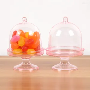 Brocada de presente 4pcs Clear Cupcake Stand Box Candy Bar Sweet Table Sobesserts Cookies para aniversário de casamento S 8cm