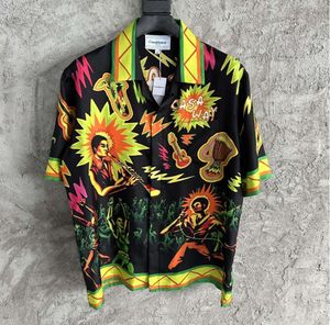 Casablanca concerts print silk shirts designer button up shirt short sleeve hawaiian beach shirt Casablancas