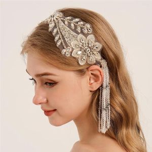 Headpieces Imitation Crystal Pärled Tassels Hairband Fashion Turban Accessory Elegant Mellanöstern pannband gåva Kvinnor hårsmycken