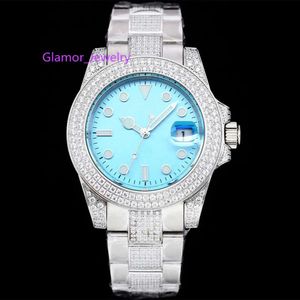 Diamond Mens Watch 8215 Bewegung Automatisch mechanisch 42 mm Montre de Luxe Edelstahl -Gurt Mode -Armbandwatch Waterdosient hochwertige Uhren