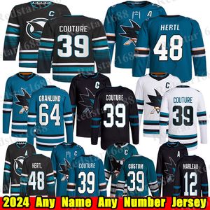 #39 Logan Couture San Jose Hockey Jersey #7 Нико Штурм Томас Хертл Маккензи Блэквуд Джейкоб Макдональд Гранлунд Клен Аддисон Патрик Марло Шарки