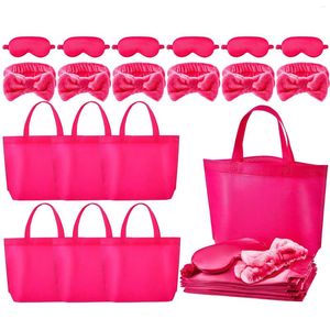 Party Favor 18 Pcs Kids Spa Supplies For Girls 6 Masks Tote Bags Headbands Flower Girl Slumber Wedding Birthday