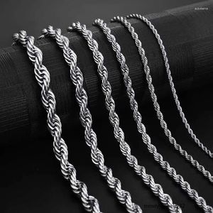 Pendants Sterling Sier 2/3/4MM 16-24 Inches Rope Chain Necklace For Men Women Fashion Punk Wedding Party Gifts Jewelry