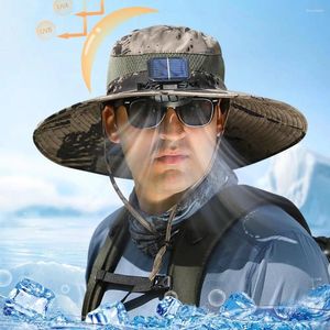 Berretti di berretti per ventola di grandi dimensioni estate maschio esterno solare ombra ricaricabile raffreddamento da pesca da sole per la protezione del vento z1x8