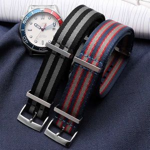 Bande di orologi 20mm NATO Nylon cinghia è adatto per omega ippocam 300 007 cinghia di tela di nylon per uomini impermeabili e a prova di sudore Q240510