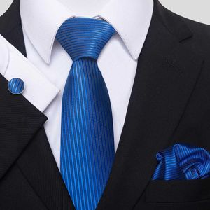 Neck Tie Set Jacquard Fashion Märke 100% Silk Tie Pocket Squares Cufflink Set Slipsarduk för män Skjorttillbehör
