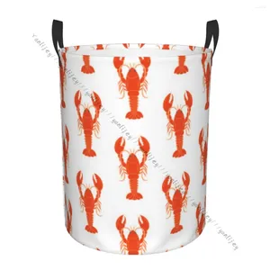 Laundry Bags Bathroom Organizer Lobsters Pattern Folding Hamper Basket Laundri Bag For Clothes Home Storage