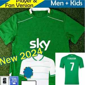 2024 IRLANDIA DOMOWA DOMOWANIE ZIELONY KALITY SOCKER KIT DOHERTY DUFFY 23 24 Drużyna narodowa White Tops Tee Egan Brady Keane Hendrick McClean Football Shirt Men Kids Ferguson