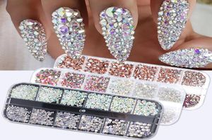 1440pcs farbenfrohe Kristallsteine Nagel Strass (Diamond 3D Flatback Glitter Strass Edelstein