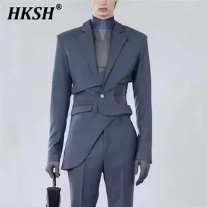 Erkekler HKSH 2024 Bahar Sonbahar Moda Koyu Stil Asimetrik İçi Döküm Tasarım Yüksek Sense Blazer Ceket Kadın Ofis Leydi Üstler HK1223