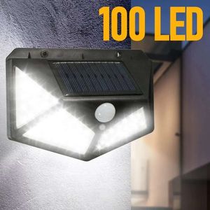 100ed Wall Outdoor Waterproof Solar Human Body Induction Villa Street Lamp som används för trädgårdsdekoration Landskapsljus