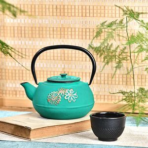 TeAware Setleri Sungmor Dökme Demir Çayır Çay Fincanları Japon Tarzı Vintage Çay Seti Yeşil Kelebek veya Siyah Poot Bardaklar Çiçek Sali Yoy.