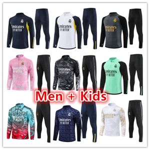 2024 2025 Real Madrid Tracksuit Training Suit Vini Jr Bellingham Jerseys 23/24/25 Real Madride Long Sleeves Men Kids Football Sportwear Chandal Futbol Survetement