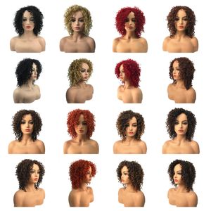 Short wigs wholesale Womens curly wig Loose wavy wig naturally curly synthetic heat resistant braid full wig with bangs
