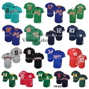 Vin Vintage Mesh Jersey Ken Griffey Jr. Дуайт Гуден Тед Уильямс Эрнандес Дэррил Слушари Андре Доусон Хендерсон Уэйд Боггс Ретро Бейсбол Бейсбол