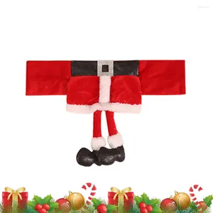 Stol täcker flickor bälte matskydd Santa hatt semesterbord dekorationer slipcover