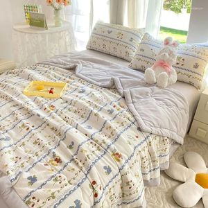 Blankets Simple Double-layer Mesh Air Conditioning Summer Quilt Cool Comfortable And Skin Friendly Machine Washable Blanket