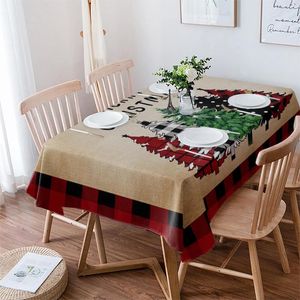 Tala de mesa Árvore de natal árvore vermelha Retângulo Rectangle Toel Festival Restaurante Navidad Decoration Capa redonda à prova d'água