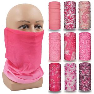 Modegesichtsmasken Hals Gaich Pink Bandana Gesichtsmaske Walking Frauen leiten Camping Yoga Stirnband Schnell trockene Abdeckung Seamless Rohr Fahrrad Q240510