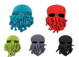 2018 NYTT PÅ UNISEX OKTOPUS VINTER VARMT KNITT ULL FACE MASK HAT SPID CAP CTHULHU TENTACLES BEANIE HAT C181116013764383