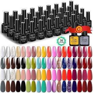 Zestawy do paznokci 36PCS/Zestaw Gel Poliska do paznokci Zestaw hybrydowy zestaw lakieru do manicure paznokcie art.