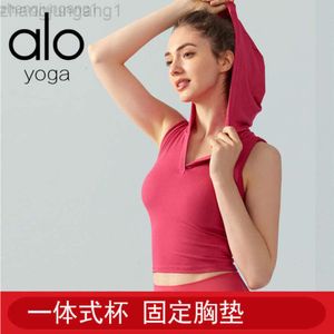 Dessember als yoga aloe sutiã tanques primavera/verão decote em vistos com capuz com com capuz