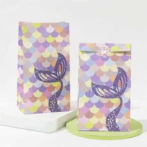 Подарочная упаковка 10 кусочков русалкой море тематическая вечеринка конфеты для бумажных пакетов с закусками подарки на день рождения подарки подарки.