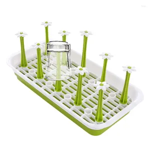 Kitchen Storage Bottle Dryer Rack Holder Drying Cup With Drain Tray For Mugs Drinking Glasses Sports