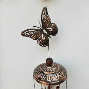 Decorative Figurines Retro Antique Wind Chimes Wall Hanging Crafts Outdoor Butterfly Courtyard Garden Pipe Bells Copper Home Decoration Room