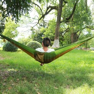 Outdoor -Möbel tragbare Reisen im Freien Camping im Freien schlafende Single und Doppelhängematte mit Moskitonetz 270*140 cm