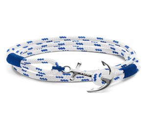 Tom hope bracelet 4 size Handmade Royal Blue thread rope chains stainless steel anchor charms bangle with box and TH58296498