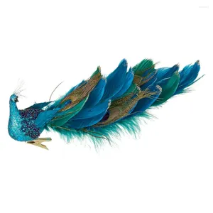 Decorative Figurines Christmas Tree Birds Decoration Peacock Miniatures Simulation Peacocks Ornament