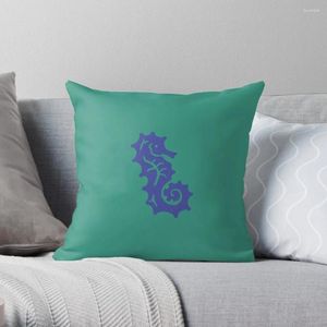 Pillow Blue Seahorse Emblem Throw Custom Decor Sofa Covers