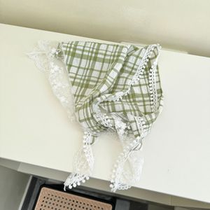 Plaid hårbandana boho stickat huvud halsduk