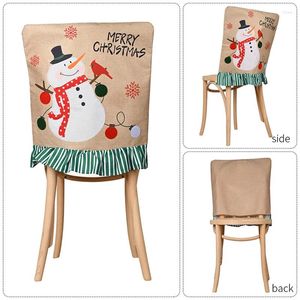 Chapes de cadeira 1pc capa de pano de Natal Creative Papai Noel Papai Noel Snowman Festival Acessórios de decoração