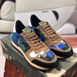 Valentine Valentines V VT V-Buckle Men's Designer Lace Fashion Sneaker Runner Shoes Camo Colors Drabla Sneakers Casual Pace äkta lädersport Mens FQMN