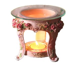 Vintage Candle Holder Roses Aromatherapy Furnace Scented Aroma Essential Oil Burner Home Decoration Incense Burner6917844