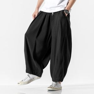 Streetwear Pants Mens Solid Color Fashion Man Wide Leg Pants Korean Plus Size Sweatpants 5XL Casual Men Woman Ankle-Length Pants 240511