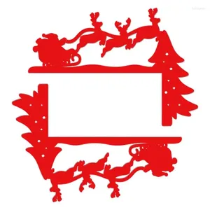 Dekorativa figurer Juldörr Frame Ornament Santa Reindeer Switch Wall Sticker Light Decoration