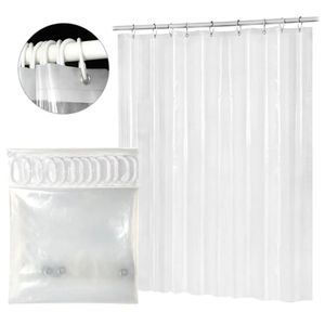 Peva Plastic Shower Curtain Watertproof Mögelproof Transparent Bath Curtain Badrum Tillbehör 240512