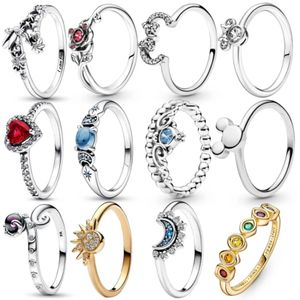 Authentische Passform Pandoras Rings Herz Liebesring Cinderella Series-Sun Moon-Rose-Crown