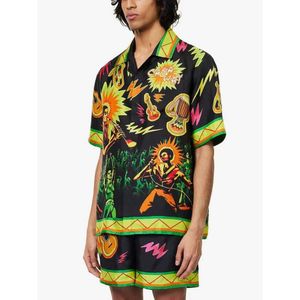 Casablanca Musik für die People Shirts Designer Button Up Shirt Short Sleeve Hawaiian Beach Shirt Casablancas
