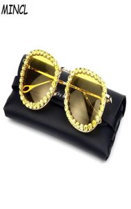 MinCl2020 Brand Round Sunglasses for Women Diamond Crystal Rhinestone Sun Glasses UV400 Tons de luxo FML5232232
