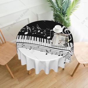 Сторонная ткань абстрактная пианино клавиши с музыкальными нотами декоративная скатерть толстая круглая обложка для вечеринки чай для дома