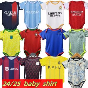 24 25 Baby Shirt Real Madrids Psges Baby Soccer Jerseys 23 24 LVP Napoli Brazils Inter Arsen Football CFC Milan Man City Naples French Portugals Maillot de Football