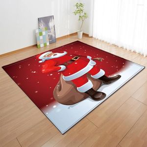 Carpets Christmas Santa Claus Carpet Living Room Area Rug Home Kitchen Rugs Boy Bedroom Flannel Velvet Memory Foam Parlor Kids Play Mats