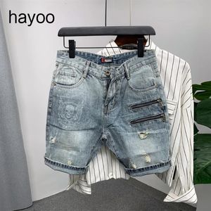 High Street Ripped Denim Shorts Męs