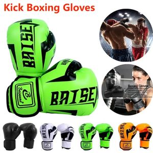 Kick Boxing Gloves for Men Women Leather Leather MMA Sanda Training Karate Muay Thai Kickboxing Fighting Adult Kids 240506