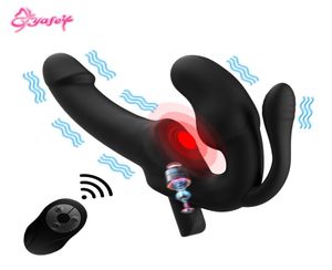 Paper Towels Wireless Strapless Strapon Dildo Vibrator Female 10 Speeds Double Vibrating G Spot Sex Toys for Women Couple Prostate4784519