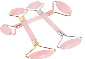 2018 Ny Pink Quartz Facial Relaxation Slimming Tool Rose Quartz Roller Massager Jade Massage Stone For Face Neck Chin Whole1666093